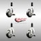 Service Caster 3.5 Inch 316SS Black Poly Swivel 1 Inch Expanding Stem Caster Set Brake SCC SCC-SS316EX20S3514-PPUB-BLK-TLB-1-4 - alternate 1